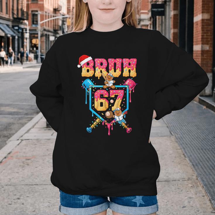 Christmas Gingerbread Bruh 67 Baseball Ice Cream Drip Kids Youth Crewneck Sweatshirt Christmas Gingerbread Bruh 67 Baseball Ice Cream Drip Kids Youth Crewneck Sweatshirt