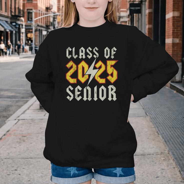 Class Of 2025 Senior Rock N Roll Back To School Music Lover Youth Crewneck Sweatshirt Class Of 2025 Senior Rock N Roll Back To School Music Lover Youth Crewneck Sweatshirt