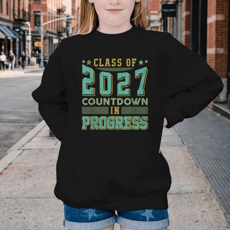 Class Of 2027 Countdown In Progress Fun Back To School Retro Youth Crewneck Sweatshirt Class Of 2027 Countdown In Progress Fun Back To School Retro Youth Crewneck Sweatshirt
