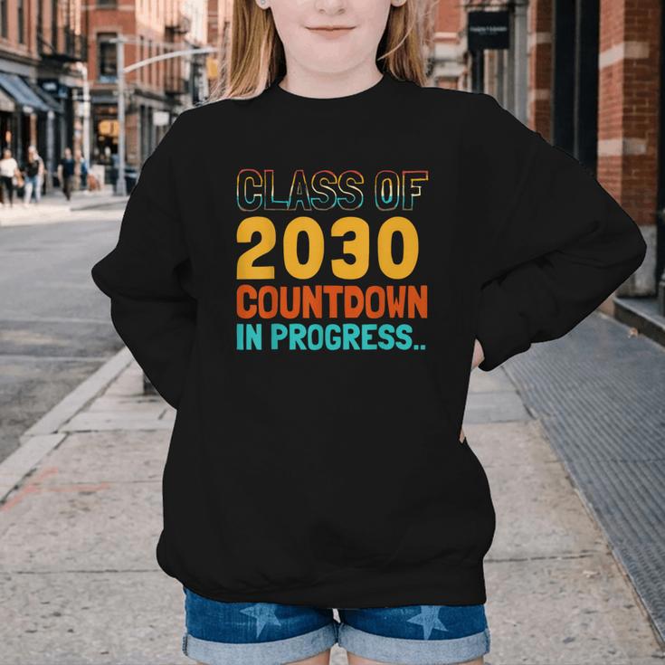 Class Of 2030 Countdown In Progress Fun Back To School Retro Youth Crewneck Sweatshirt Class Of 2030 Countdown In Progress Fun Back To School Retro Youth Crewneck Sweatshirt