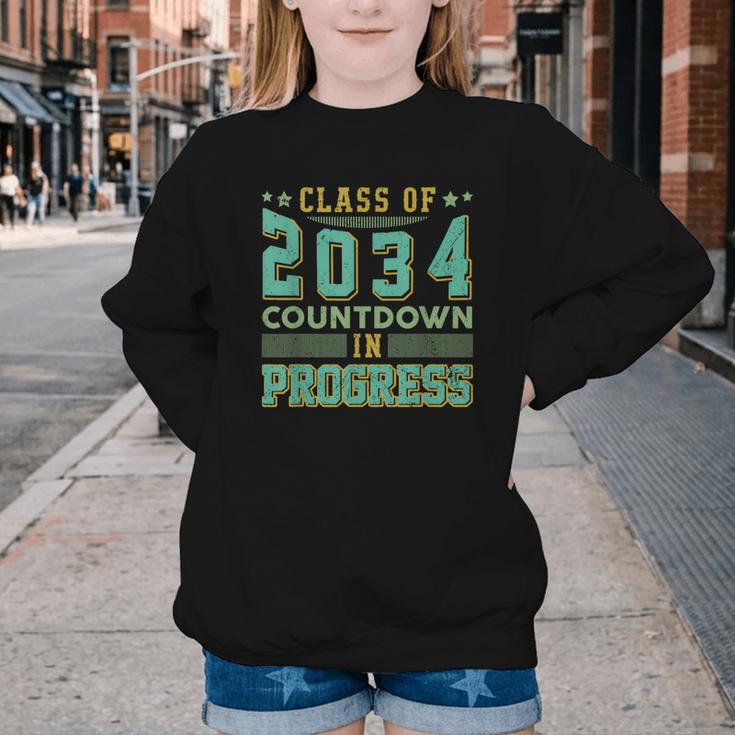 Class Of 2034 Countdown In Progress Fun Back To School Retro Youth Crewneck Sweatshirt Class Of 2034 Countdown In Progress Fun Back To School Retro Youth Crewneck Sweatshirt