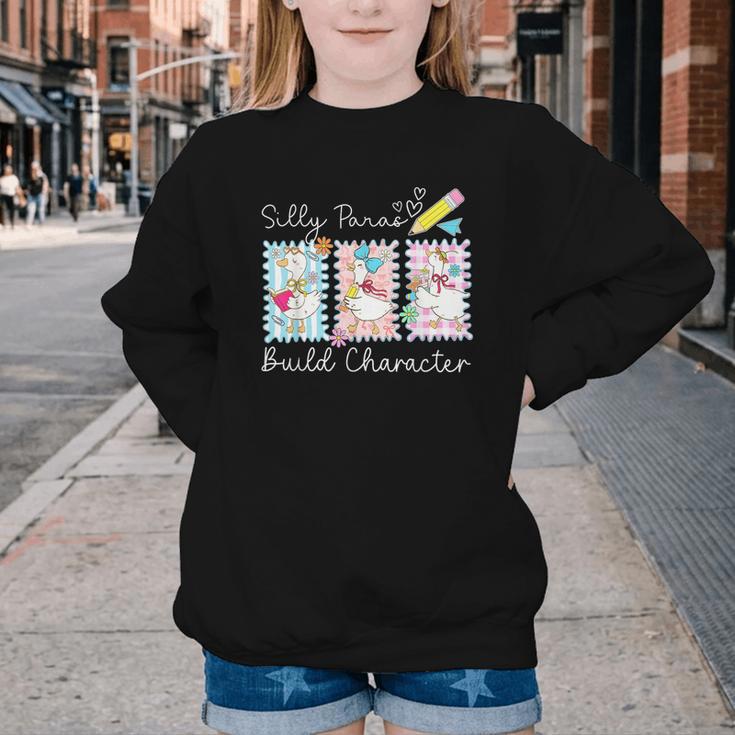Coquette Back To School Silly Paras Build Character Youth Crewneck Sweatshirt Coquette Back To School Silly Paras Build Character Youth Crewneck Sweatshirt