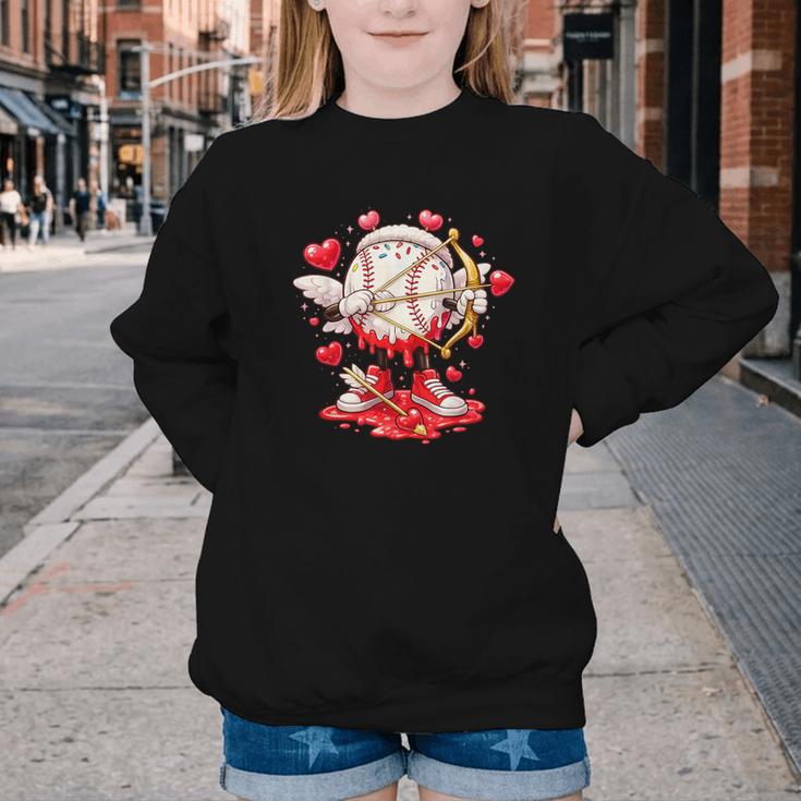Cupid Baseball Drip Icecream Apparel Youth Boy Valentine Youth Crewneck Sweatshirt Cupid Baseball Drip Icecream Apparel Youth Boy Valentine Youth Crewneck Sweatshirt