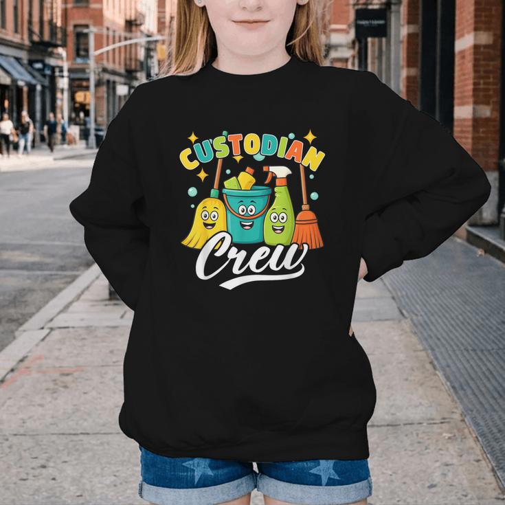 Custodial Crew Back To School Custodial Staff Youth Crewneck Sweatshirt Custodial Crew Back To School Custodial Staff Youth Crewneck Sweatshirt