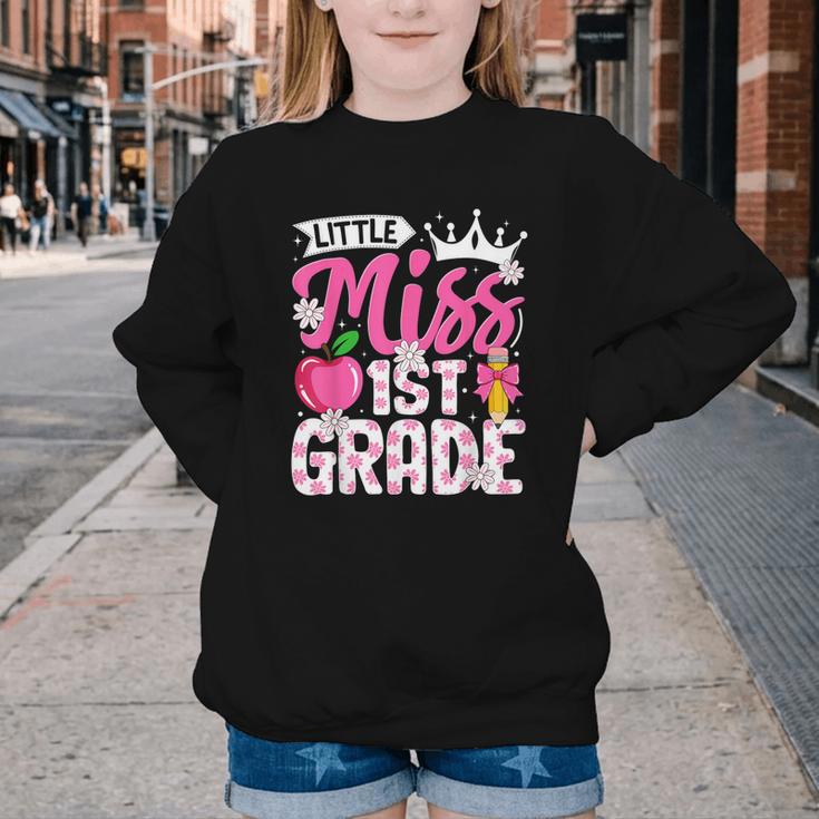 Cute Back To School 1st Grade Girls Kids First Day Of School Youth Crewneck Sweatshirt Cute Back To School 1st Grade Girls Kids First Day Of School Youth Crewneck Sweatshirt