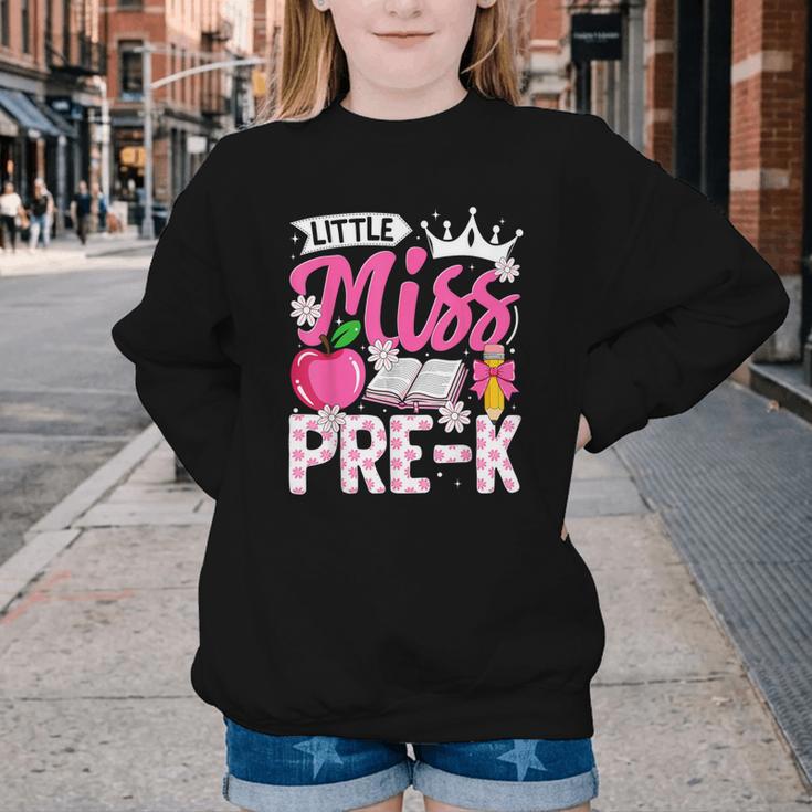 Cute Back To School Pre-K First Day Of School Pre-K Girls Youth Crewneck Sweatshirt