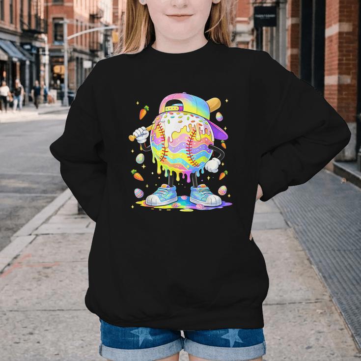 Cute Easter Baseball Ice Cream Boys Girls Kids Youth Crewneck Sweatshirt Cute Easter Baseball Ice Cream Boys Girls Kids Youth Crewneck Sweatshirt