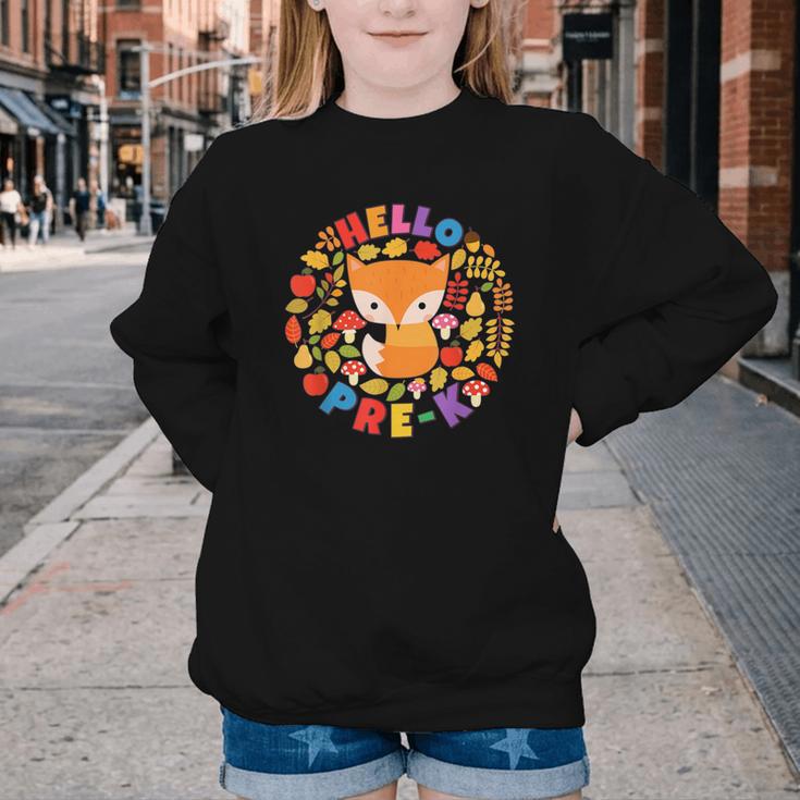 Cute Fox Back To School Woodland Animal Pre-K Youth Crewneck Sweatshirt Cute Fox Back To School Woodland Animal Pre-K Youth Crewneck Sweatshirt