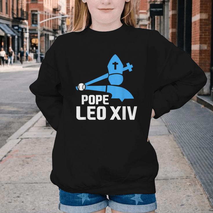Da Pope Leo XIV Baseball Youth Crewneck Sweatshirt