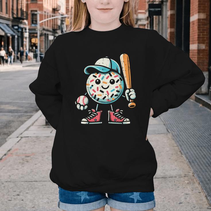 Donut Baseball Hat Ball Bat Cute Sport Toddler Boys Kids Men Youth Crewneck Sweatshirt Donut Baseball Hat Ball Bat Cute Sport Toddler Boys Kids Men Youth Crewneck Sweatshirt