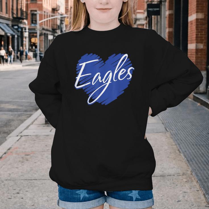 Eagles Heart Back To School Spirit B Youth Crewneck Sweatshirt