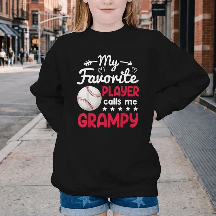 My Favorite Player Calls Me Grampy Baseball Grampy Youth Crewneck Sweatshirt My Favorite Player Calls Me Grampy Baseball Grampy Youth Crewneck Sweatshirt