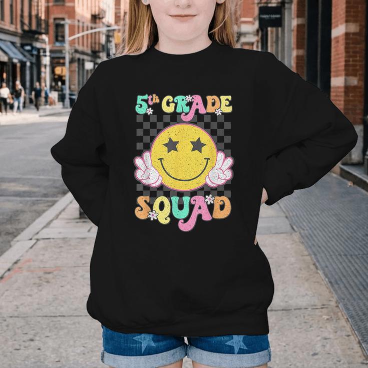 Fifth Grade Squad Smile Retro Back To School 5th Grade Youth Crewneck Sweatshirt Fifth Grade Squad Smile Retro Back To School 5th Grade Youth Crewneck Sweatshirt