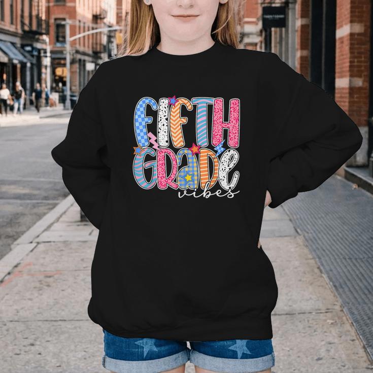 Fifth Grade Vibes 5th Grade Team Retro Back To School Youth Crewneck Sweatshirt Fifth Grade Vibes 5th Grade Team Retro Back To School Youth Crewneck Sweatshirt