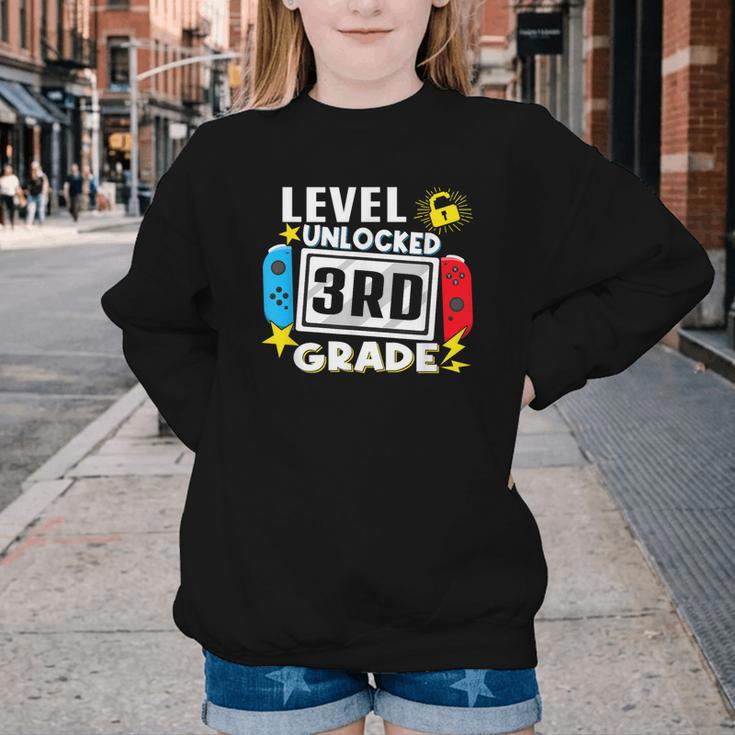 First Day Of 3rd Grade Level Unlocked Game Back To School Youth Crewneck Sweatshirt First Day Of 3rd Grade Level Unlocked Game Back To School Youth Crewneck Sweatshirt