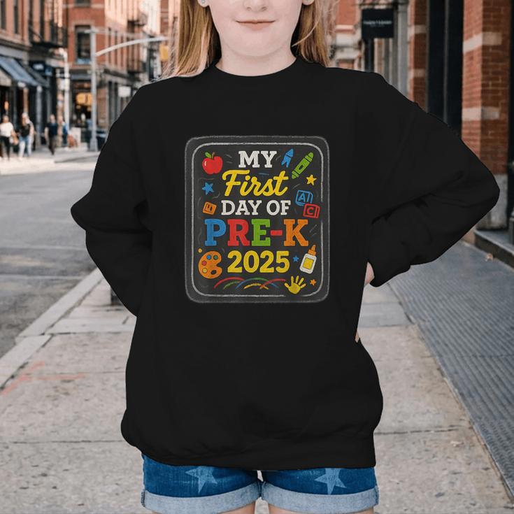 My First Day Of Pre-K 2025 Back To School Kids Youth Crewneck Sweatshirt