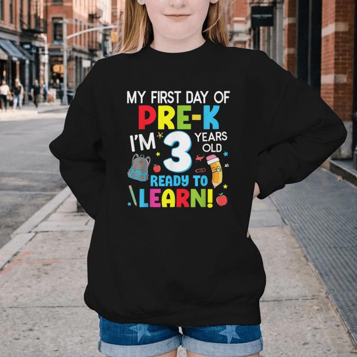 My First Day Of Pre-k Back To School Preschool Girls Boys Youth Crewneck Sweatshirt My First Day Of Pre-k Back To School Preschool Girls Boys Youth Crewneck Sweatshirt
