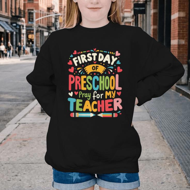 First Day Of Preschool Pre K Student Toddler Back To School Youth Crewneck Sweatshirt First Day Of Preschool Pre K Student Toddler Back To School Youth Crewneck Sweatshirt