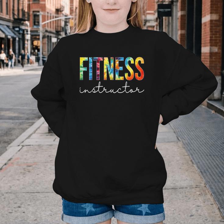 Fitness Instructor Tie Dye Back To School For Women For Work Youth Crewneck Sweatshirt Fitness Instructor Tie Dye Back To School For Women For Work Youth Crewneck Sweatshirt