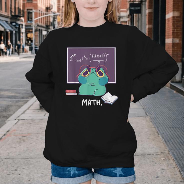 Frog Hates Math Kawaii Science Back To School Kids Youth Crewneck Sweatshirt Frog Hates Math Kawaii Science Back To School Kids Youth Crewneck Sweatshirt