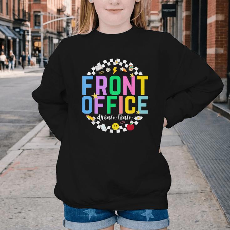 Front Office Squad Back To School Happy First Day Of School Youth Crewneck Sweatshirt