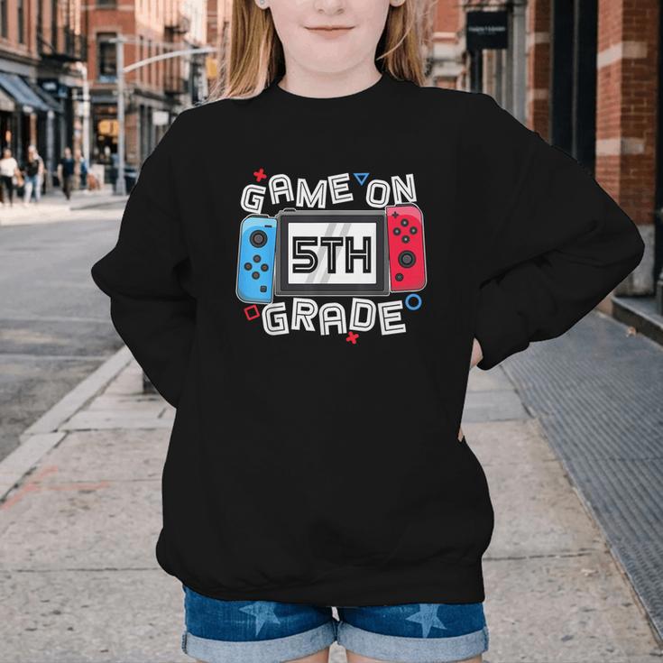 Game On 5th Grade Back To School Video Gamer Boys Kids Youth Crewneck Sweatshirt