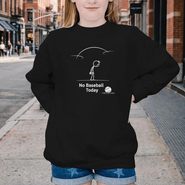 Game Day No Baseball Today Youth Crewneck Sweatshirt