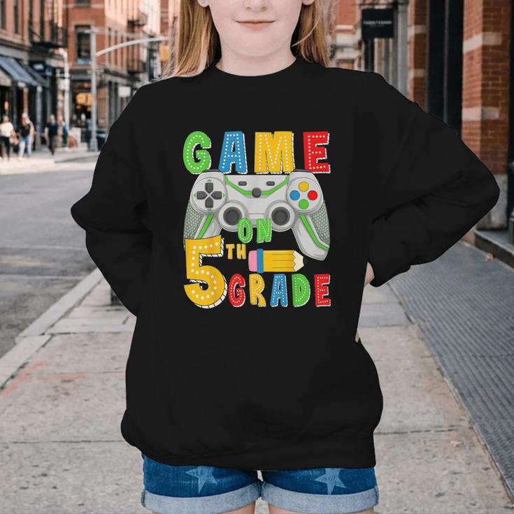 Game On Fifth Grade Back To School Gamer 5th Grade Boys Kids Youth Crewneck Sweatshirt Game On Fifth Grade Back To School Gamer 5th Grade Boys Kids Youth Crewneck Sweatshirt