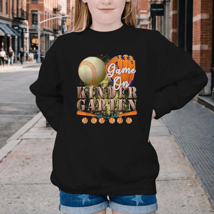 Game On Kindergarten Baseball Back To School Student Kid Boy Youth Crewneck Sweatshirt Game On Kindergarten Baseball Back To School Student Kid Boy Youth Crewneck Sweatshirt