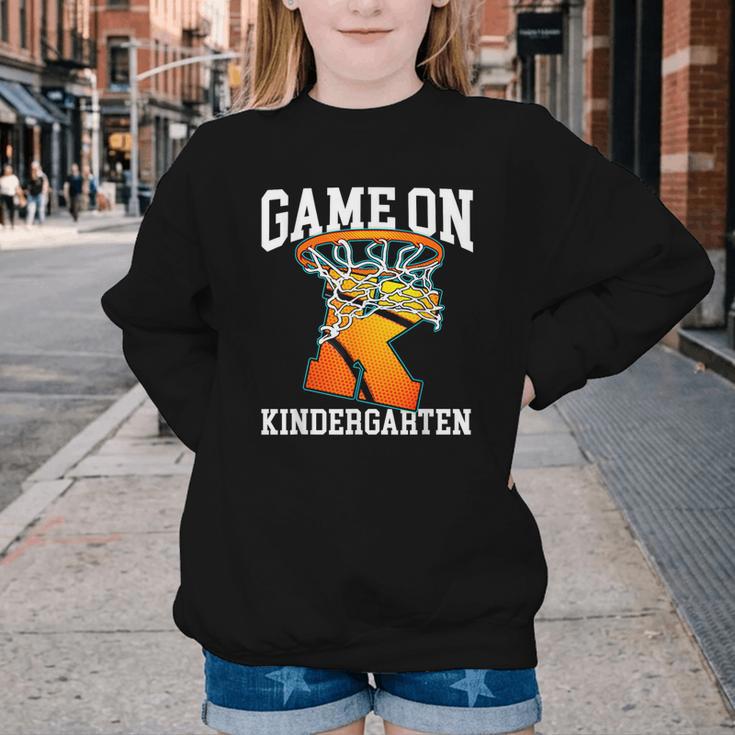 Game On Kindergarten Basketball Back To School Student Boys Youth Crewneck Sweatshirt