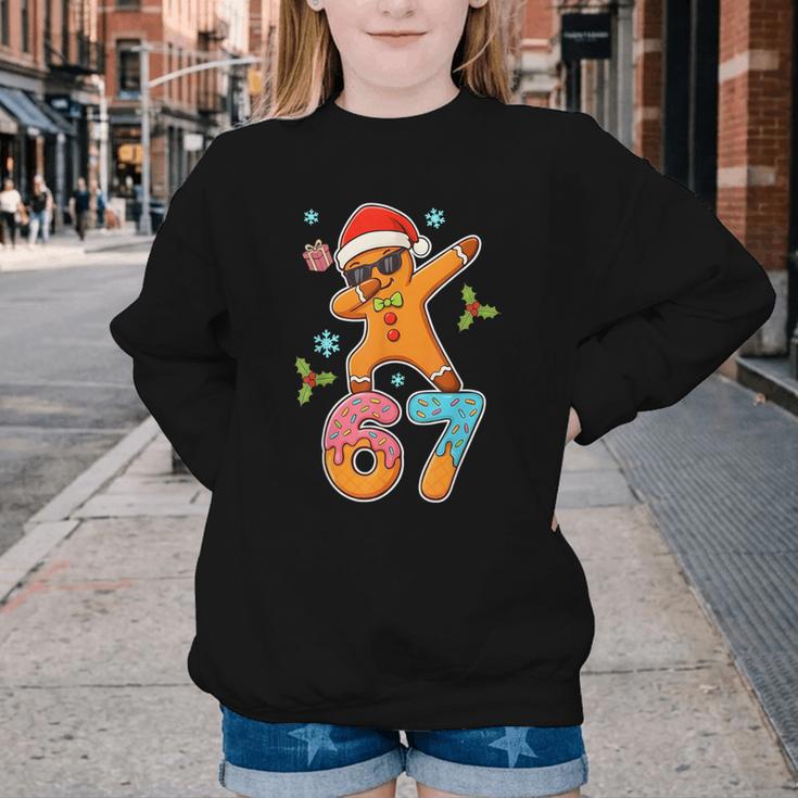 Gingerbread Six Seven 67 Ice Cream Drip Baseball Youth Crewneck Sweatshirt Gingerbread Six Seven 67 Ice Cream Drip Baseball Youth Crewneck Sweatshirt