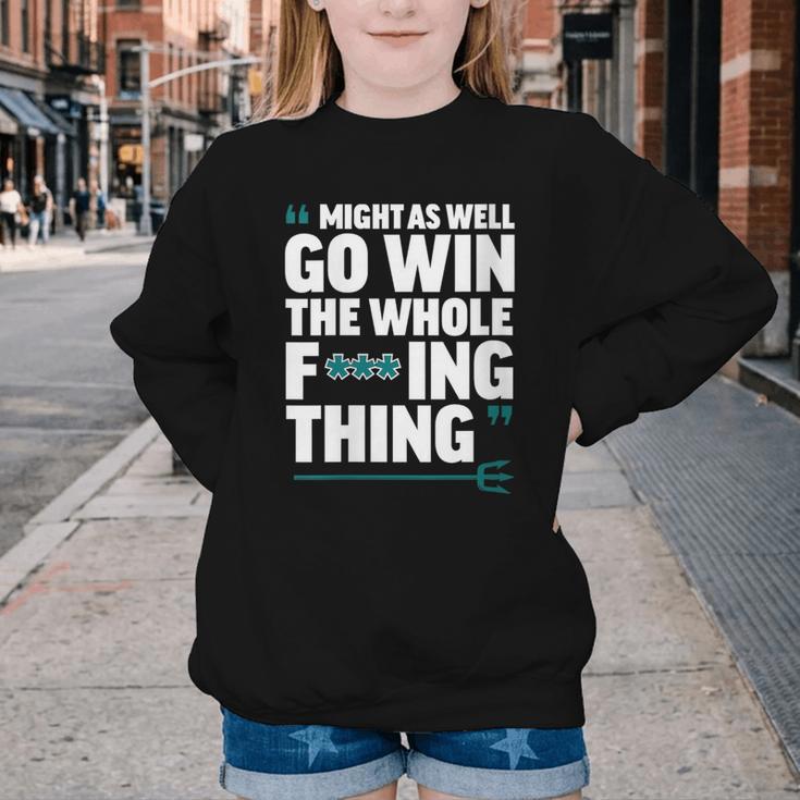 Might As Well Go Win The Whole Thing Baseball Apparel Youth Crewneck Sweatshirt