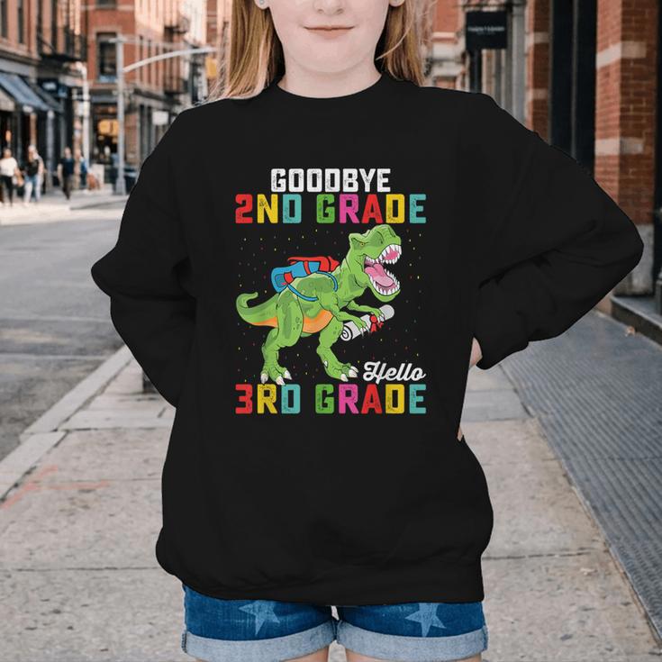 Goodbye 2nd Grade Hello 3rd GradeRex Back To School Youth Crewneck Sweatshirt Goodbye 2nd Grade Hello 3rd GradeRex Back To School Youth Crewneck Sweatshirt
