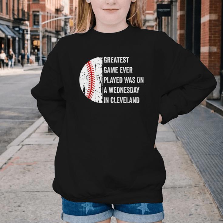 Greatest Game Ever Played Was In Cleveland 2016 Baseball Youth Crewneck Sweatshirt Greatest Game Ever Played Was In Cleveland 2016 Baseball Youth Crewneck Sweatshirt