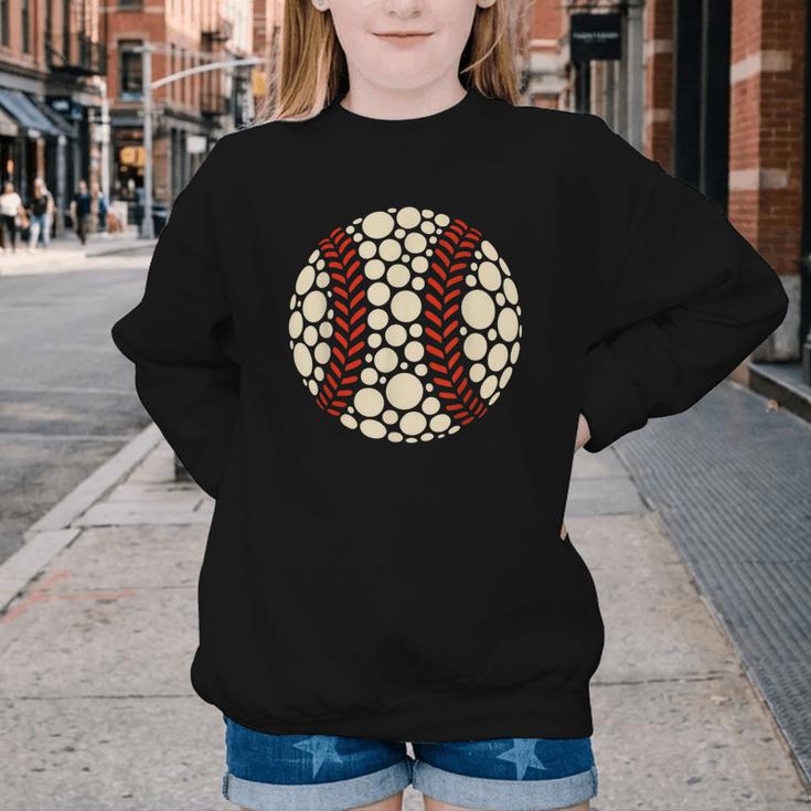 Happy Dot Day Baseball Colorful Polka Dots Boy And Youth Youth Crewneck Sweatshirt