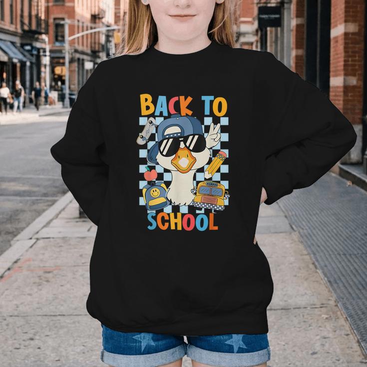 Happy First Day Of School Back To School Goose Boys Kids Youth Crewneck Sweatshirt Happy First Day Of School Back To School Goose Boys Kids Youth Crewneck Sweatshirt