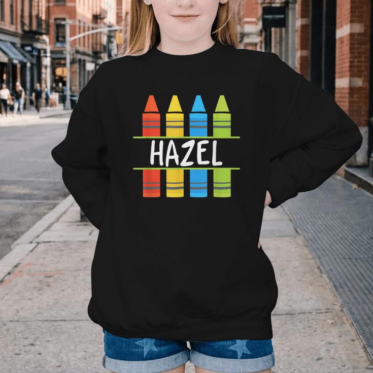 Hazel Crayon Back To School Kids Youth Crewneck Sweatshirt Hazel Crayon Back To School Kids Youth Crewneck Sweatshirt