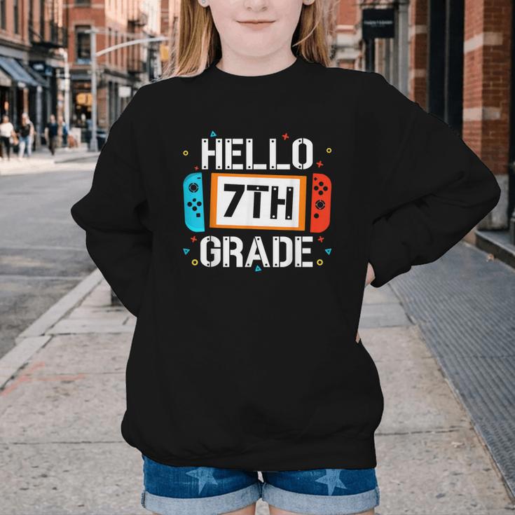Hello 7th Grade Back To School Video Game Seventh Grade Boys Youth Crewneck Sweatshirt Hello 7th Grade Back To School Video Game Seventh Grade Boys Youth Crewneck Sweatshirt