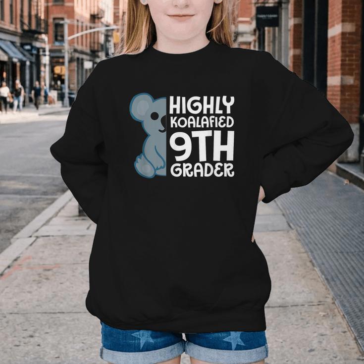 Highly Koalafied 9th Grader Koala Back To School Youth Crewneck Sweatshirt