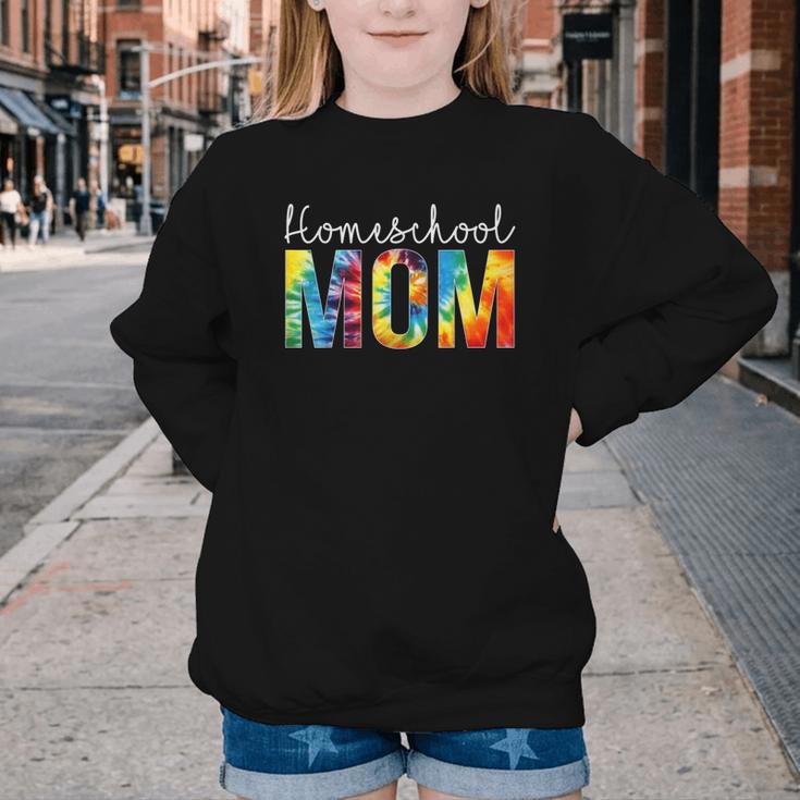 Homeschool Mom Tie Dye Back To School Day For Women For Work Youth Crewneck Sweatshirt Homeschool Mom Tie Dye Back To School Day For Women For Work Youth Crewneck Sweatshirt