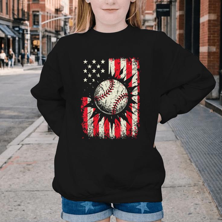 Ice Cream Baseball Drip Respect The Drip Youth Boy Baseball Youth Crewneck Sweatshirt