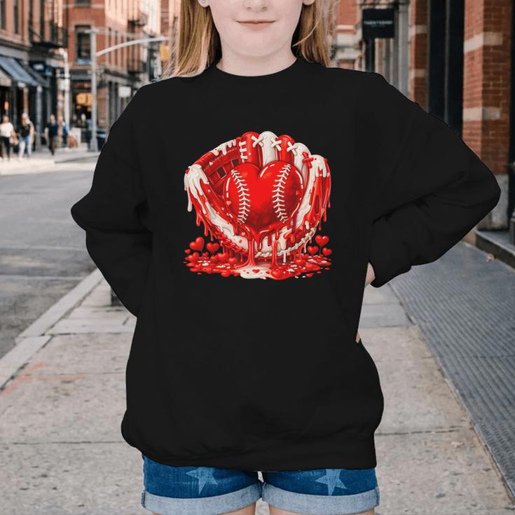 Ice Cream Drip Heart Valentines Day Baseball Boys Youth Kids Youth Crewneck Sweatshirt Ice Cream Drip Heart Valentines Day Baseball Boys Youth Kids Youth Crewneck Sweatshirt