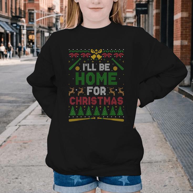I’Ll Be Home For Christmas Baseball Ugly Sweater Youth Crewneck Sweatshirt I’Ll Be Home For Christmas Baseball Ugly Sweater Youth Crewneck Sweatshirt