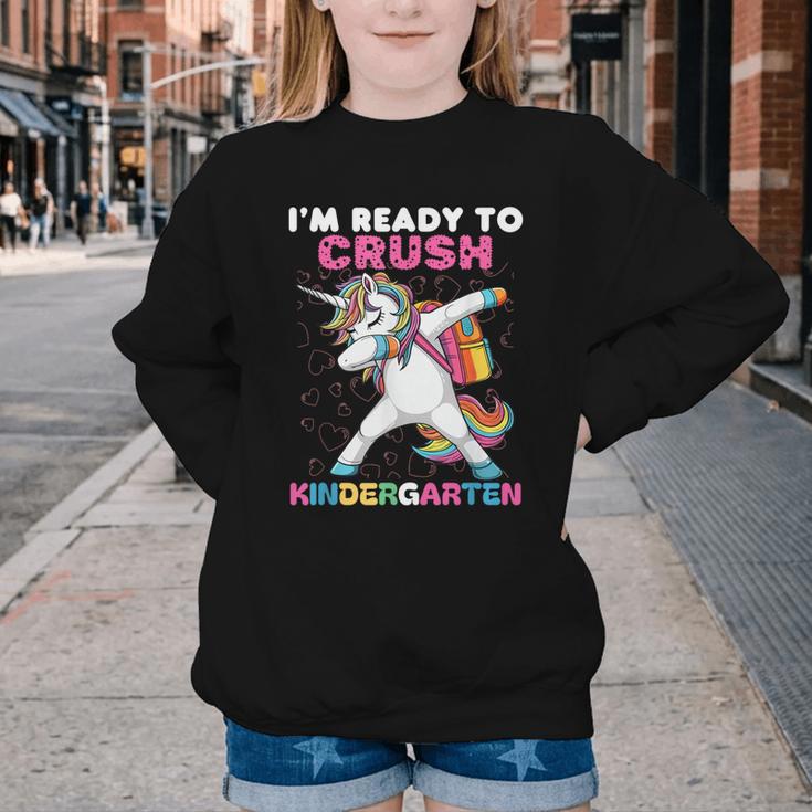 I'm Ready To Crush Kindergarten Unicorn Back To School Youth Crewneck Sweatshirt I'm Ready To Crush Kindergarten Unicorn Back To School Youth Crewneck Sweatshirt