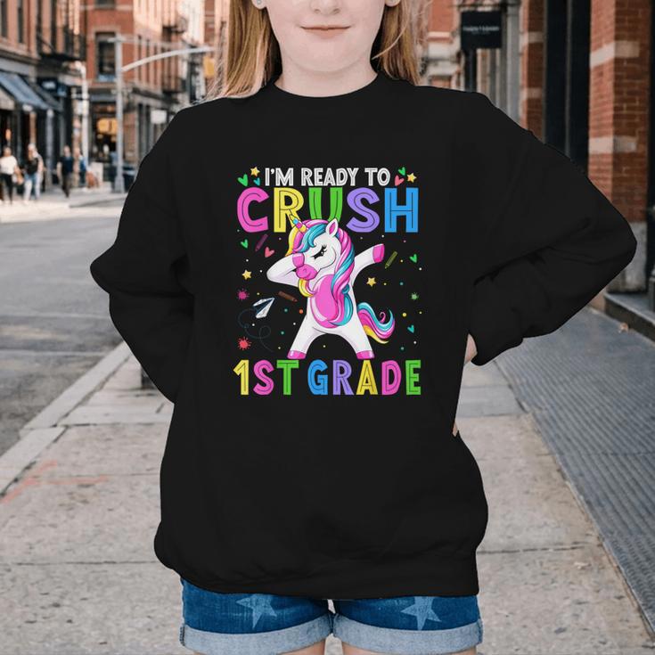 I'm Ready For First Grade Back To School 1st Grade Girls Youth Crewneck Sweatshirt I'm Ready For First Grade Back To School 1st Grade Girls Youth Crewneck Sweatshirt