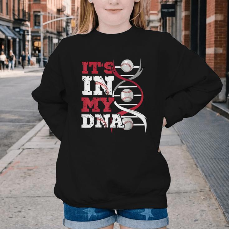 ITS In My DNA Baseball Sport Player Saying Baseball Fan Youth Crewneck Sweatshirt ITS In My DNA Baseball Sport Player Saying Baseball Fan Youth Crewneck Sweatshirt