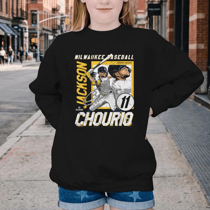 Jackson Chourio Milwaukee MLB Baseball Player MLBJCH203M Youth Crewneck Sweatshirt Jackson Chourio Milwaukee MLB Baseball Player MLBJCH203M Youth Crewneck Sweatshirt