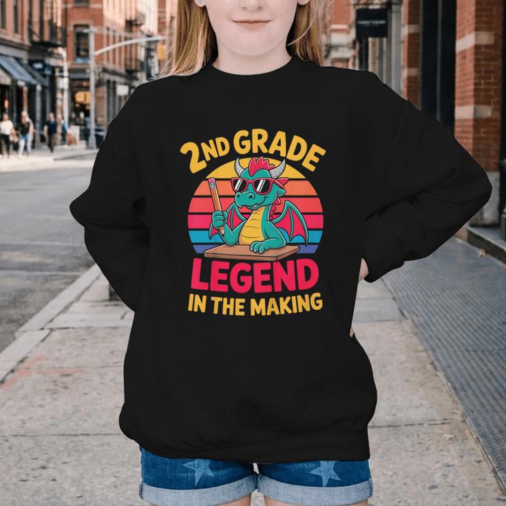 Kids 2nd Grade Dragon Boys Girls Back To School Youth Crewneck Sweatshirt