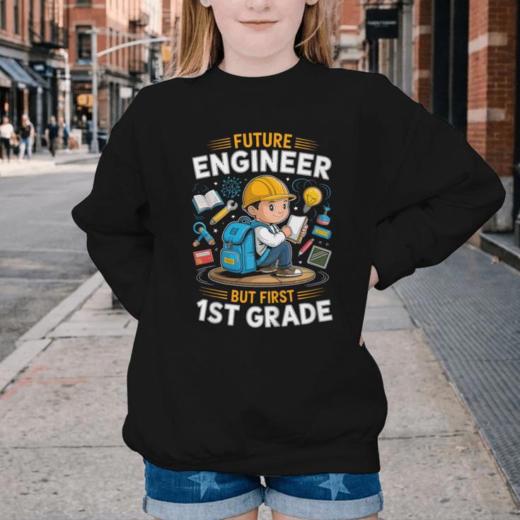 Kids Future Engineer 1st Grade Student Back To School Boys Kid Youth Crewneck Sweatshirt Kids Future Engineer 1st Grade Student Back To School Boys Kid Youth Crewneck Sweatshirt