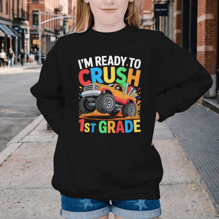 Kids I'm Ready To Crush 1st Grade Shirt Back To School Boy Youth Crewneck Sweatshirt